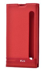 LG K10 Kılıf Zore Elite Kapaklı Kılıf Kırmızı