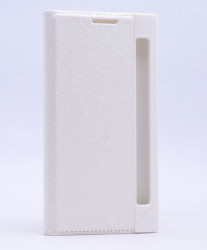 LG K10 Kılıf Zore Simli Dolce Kapaklı Kılıf Beyaz