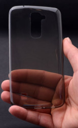 LG K10 Kılıf Zore Ultra İnce Silikon Kapak 0.2 mm Füme