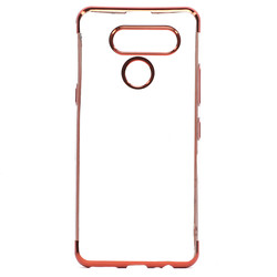 LG K50S Kılıf Zore Dört Köşeli Lazer Silikon Kapak Kırmızı