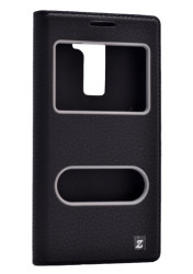 LG K8 Kılıf Zore Dolce Kapaklı Kılıf Siyah