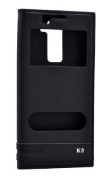 LG K8 Kılıf Zore Elite Kapaklı Kılıf Siyah