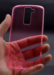 LG K8 Kılıf Zore Ultra İnce Silikon Kapak 0.2 mm Pembe
