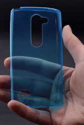 LG Leon Kılıf Zore Ultra İnce Silikon Kapak 0.2 mm Mavi