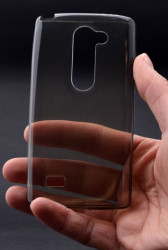 LG Leon Kılıf Zore Ultra İnce Silikon Kapak 0.2 mm Füme