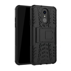 LG Q7 Kılıf Zore Hibrit Silikon Siyah