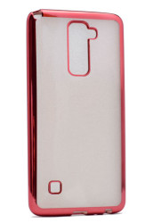 LG Stylus 2 Kılıf Zore Lazer Kaplama Silikon Kırmızı