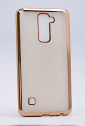 LG Stylus 2 Kılıf Zore Lazer Kaplama Silikon Gold