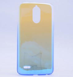 LG Stylus 3 Kılıf Zore Renkli Transparan Kapak Mavi