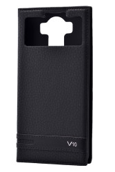 LG V10 Kılıf Zore Elite Kapaklı Kılıf Siyah
