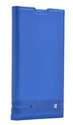 LG X Cam Kılıf Zore Elite Kapaklı Kılıf Mavi