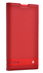 LG X Screen Kılıf Zore Elite Kapaklı Kılıf Kırmızı