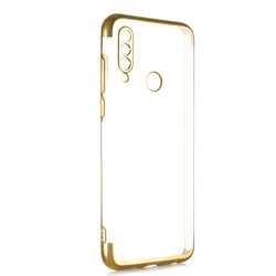 Meizu M10 Case Zore Dört Köşeli Lazer Silicon Cover Gold