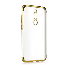 Meizu M6T Case Zore Dört Köşeli Lazer Silicon Cover Gold