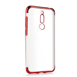 Meizu M6T Case Zore Dört Köşeli Lazer Silicon Cover Red