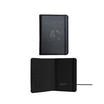 Micflip K02 iOS Cihazlar İçin FindMy Özellikli Pasaport Kart ve Sim Bölmeli Mikrofiber Deri Cüzdan Siyah