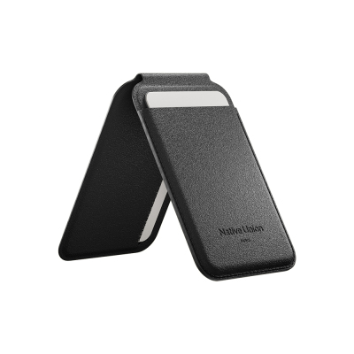 Native Union Active Series M-Safe Compatible Standed Leather-Look 4-Slot Card Holder Black