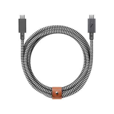 Native Union Belt Pro Serisi Type-C to Type-C Şarj Kablosu 240W 2.4M Siyah-Beyaz