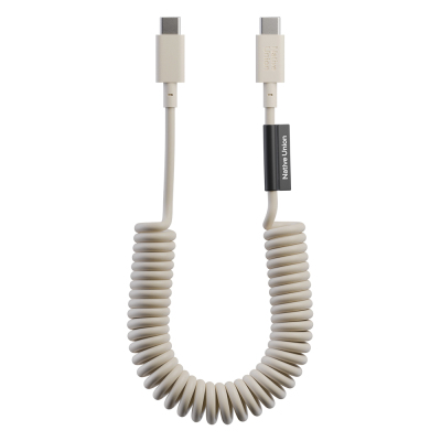 Native Union POP Series Type-C to Type-C Spiral Charging Cable 60W 1.2M Cream