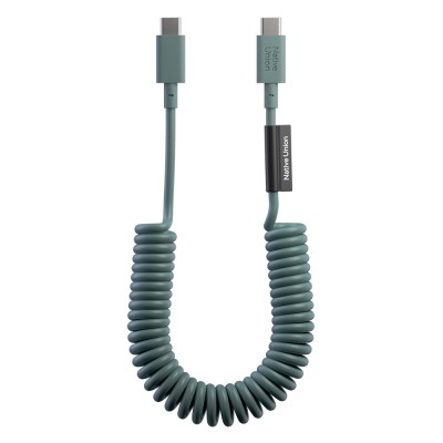 Native Union POP Series Type-C to Type-C Spiral Charging Cable 60W 1.2M Dark Green