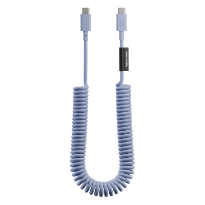 Native Union POP Series Type-C to Type-C Spiral Charging Cable 60W 2.4M Açık Mavi
