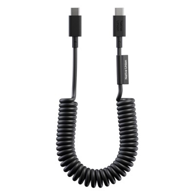 Native Union POP Serisi Type-C to Type-C Spiralli Şarj Kablosu 60W 1.2M Siyah