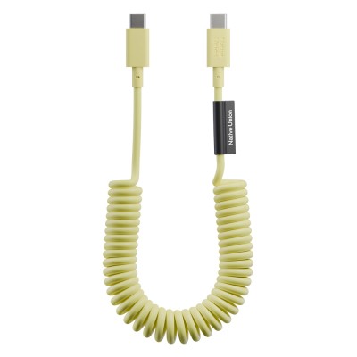 Native Union POP Serisi Type-C to Type-C Spiralli Şarj Kablosu 60W 1.2M Sarı