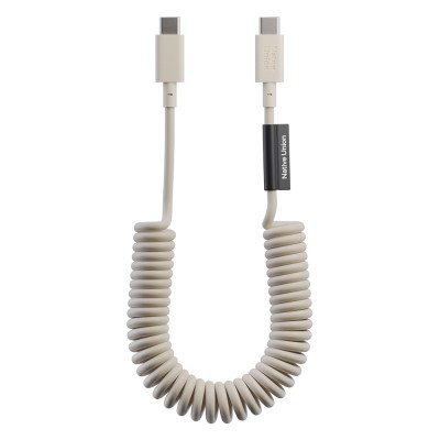 Native Union POP Serisi Type-C to Type-C Spiralli Şarj Kablosu 60W 1.2M Krem