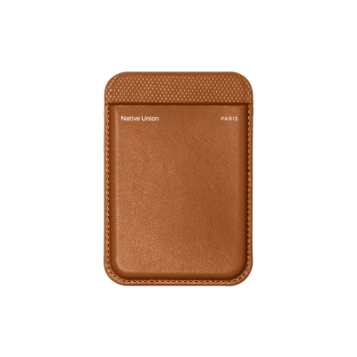 Native Union RE Classic Series M-Safe Compatible Leather Design Card Holder with Stand Brown