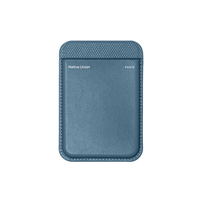 Native Union RE Classic Series M-Safe Compatible Leather Design Card Holder with Stand Blue