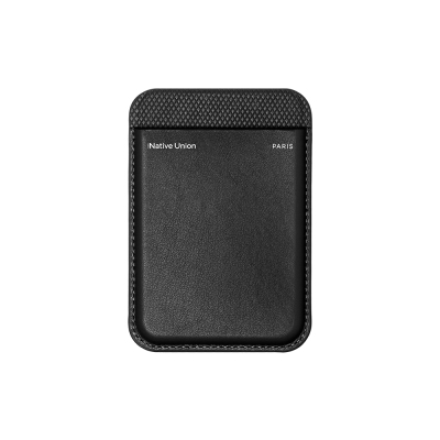 Native Union RE Classic Series M-Safe Compatible Leather Design Card Holder with Stand Black
