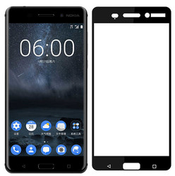 Nokia 3 Zore Ekranı Tam Kaplayan Düz Cam Koruyucu Siyah