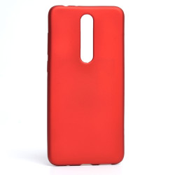 Nokia 5.1 Plus Kılıf Zore Premier Silikon Kapak Kırmızı