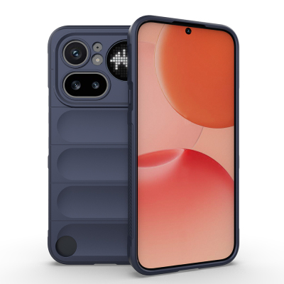 Nothing Phone 4A Pro Case Flexible TPU Hollow Back Design Zore Ethnic Silicone Cover Navy blue