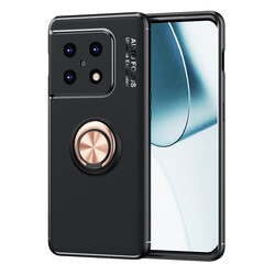 One Plus 10 Pro Case Zore Ravel Silicon Cover Black-Rose Gold