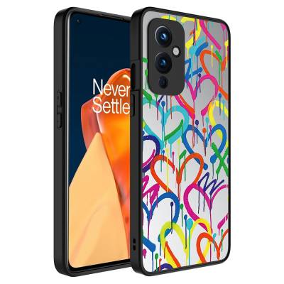 One Plus 9 Case Mirror Patterned Camera Protected Glossy Zore Mirror Cover Kalp