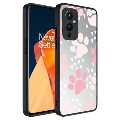 One Plus 9 Case Mirror Patterned Camera Protected Glossy Zore Mirror Cover Pati