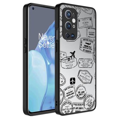 One Plus 9 Pro Case Mirror Patterned Camera Protected Glossy Zore Mirror Cover Seyahat