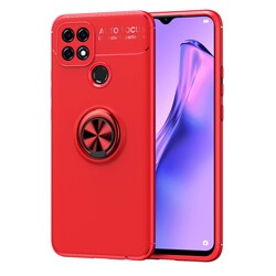 Oppo A15S Case Zore Ravel Silicon Cover Red