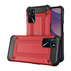 Oppo A16 Case Zore Crash Silicon Cover Red