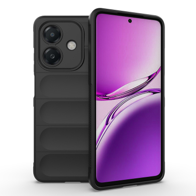 Oppo A3 Kılıf Esnek TPU Oyuklu Arka Yüzey Tasarımlı Zore Etnik Silikon Kapak Siyah