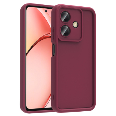Oppo A3 Kılıf Kamera Korumalı Zore Ananas Kapak Mürdüm