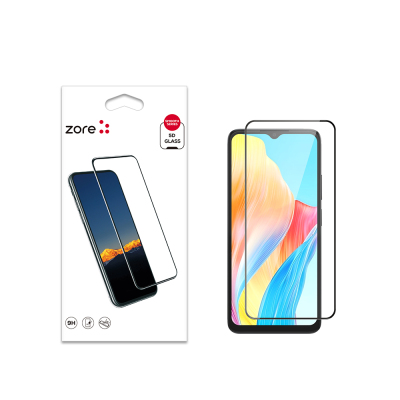 Oppo A38 Zore Edges Shatter Resistant Glass Screen Protector Black