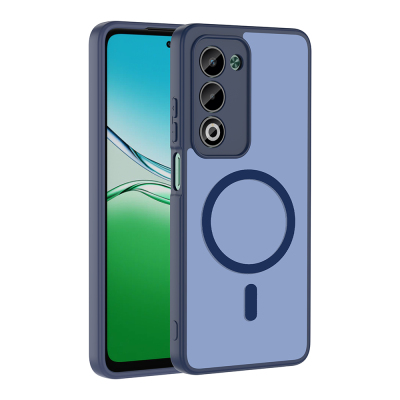 Oppo A5 Kılıf M-safe Şarj Özellikli Zore Babet Kapak Lacivert