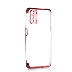 Oppo A52 Case Zore Dört Köşeli Lazer Silicon Cover Rose Gold