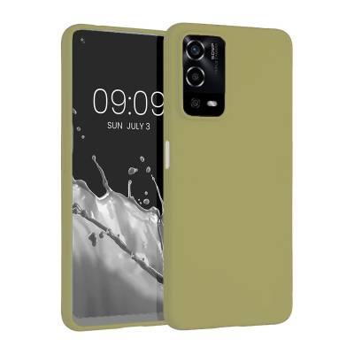 Oppo A55 4G Case Zore Premier Silicone Cover Gold