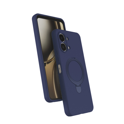 Oppo A6 Pro Case M-safe Charging Stand Zore Samara Cover Navy blue