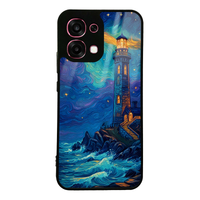 Oppo A6 Pro Case with Camera Protection, Patterned Zore Lusi Cover Deniz Feneri