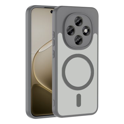 Oppo A6 Pro Case with M-safe Charging Feature Zore Ballet Flat Cover Grey