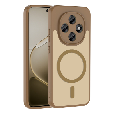Oppo A6 Pro Case with M-safe Charging Feature Zore Ballet Flat Cover Brown